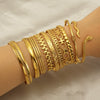 Stainless Steel And Titanium Geometric Retro Bracelet With Electroplating Treatment