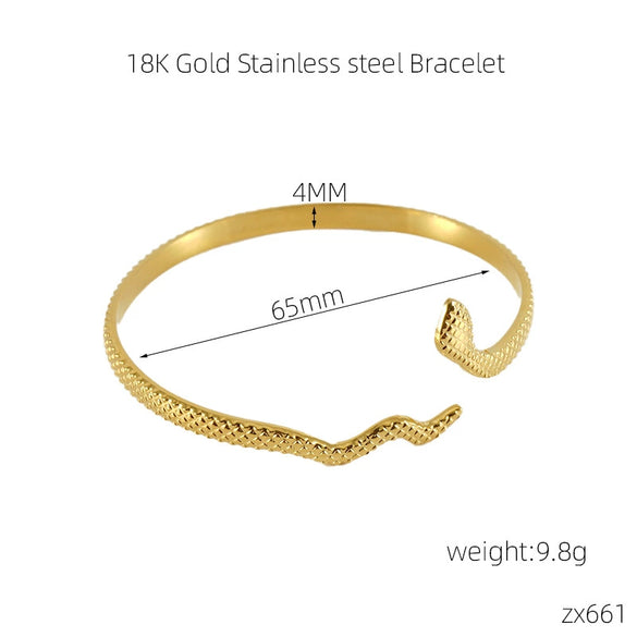 Stainless Steel And Titanium Geometric Retro Bracelet With Electroplating Treatment