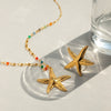 Stainless Steel And Titanium Steel Animal Zodiac Starfish Pendant Necklace With Electroplating Jewelry