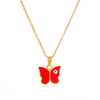 Stainless Steel And Titanium Steel Animals Zodiac Electroplated Devil's Eye Butterfly Clavicle Necklace For Women