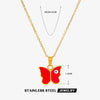 Stainless Steel And Titanium Steel Animals Zodiac Electroplated Devil's Eye Butterfly Clavicle Necklace For Women