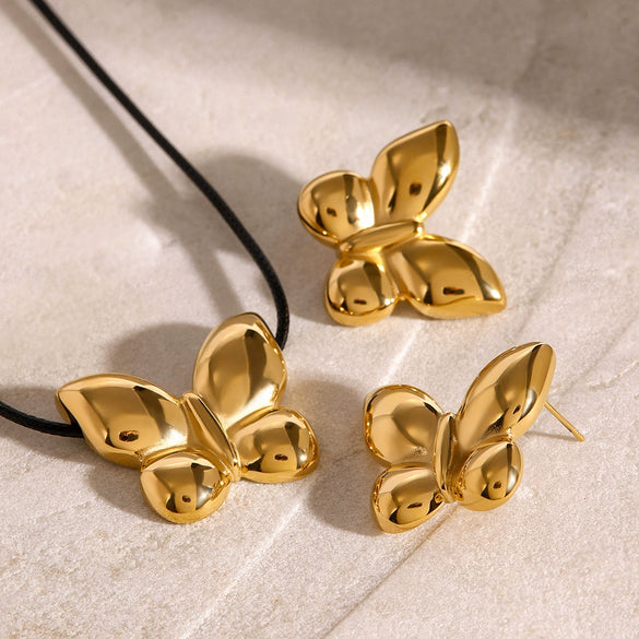 Stainless Steel And Titanium Steel Animals Zodiac Jewelry Electroplated Necklace And Earrings For Women