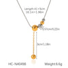 Stainless Steel And Titanium Steel Ball Chain Geometric Pattern Electroplated Women's Necklace