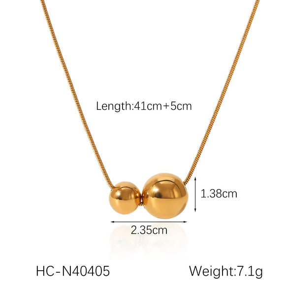 Stainless Steel And Titanium Steel Ball Chain Geometric Pattern Electroplated Women's Necklace