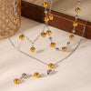 Stainless Steel And Titanium Steel Ball Chain Geometric Pattern Electroplated Women's Necklace