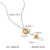 Stainless Steel And Titanium Steel Ball Chain Geometric Pattern Electroplated Women's Necklace