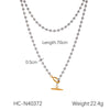 Stainless Steel And Titanium Steel Ball Chain Geometric Pattern Electroplated Women's Necklace
