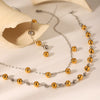 Stainless Steel And Titanium Steel Ball Chain Geometric Pattern Electroplated Women's Necklace