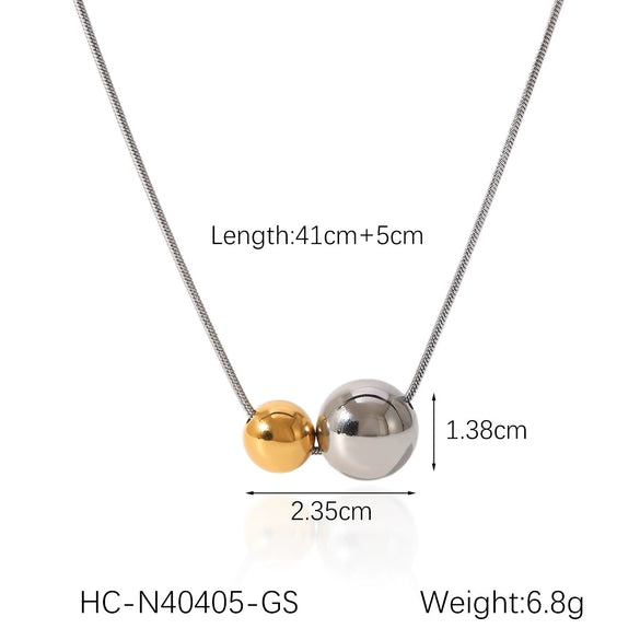 Stainless Steel And Titanium Steel Ball Chain Geometric Pattern Electroplated Women's Necklace