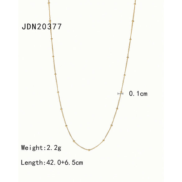 Stainless Steel And Titanium Steel Ball Chain Necklace For Women Geometric Style Electroplated
