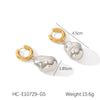 Stainless Steel And Titanium Steel Baroque Pendant Jewelry Suit With Colormatching Overlapped Ring Electroplated