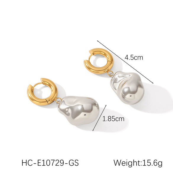 Stainless Steel And Titanium Steel Baroque Pendant Jewelry Suit With Colormatching Overlapped Ring Electroplated