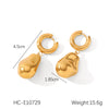 Stainless Steel And Titanium Steel Baroque Pendant Jewelry Suit With Colormatching Overlapped Ring Electroplated