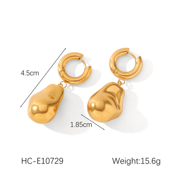 Stainless Steel And Titanium Steel Baroque Pendant Jewelry Suit With Colormatching Overlapped Ring Electroplated