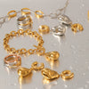Stainless Steel And Titanium Steel Baroque Pendant Jewelry Suit With Colormatching Overlapped Ring Electroplated