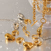 Stainless Steel And Titanium Steel Baroque Pendant Jewelry Suit With Colormatching Overlapped Ring Electroplated