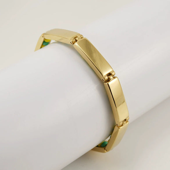 Stainless Steel And 316L Stainless Steel Bead Bracelet With Letters Numbers Text Electroplated For Women
