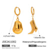 Stainless Steel And Titanium Steel Boots And Cowboy Hat Pendant Necklace And Earrings With Electroplating Women's Style