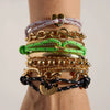 Stainless Steel And Titanium Steel Bracelet With Heart Shape Pendant Electroplating Light Luxury Style