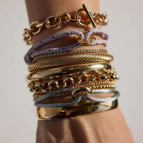 Stainless Steel And Titanium Steel Bracelet With Heart Shape Pendant Electroplating Light Luxury Style