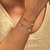 Stainless Steel And Titanium Steel Butterfly Women's Bracelet With Electroplating And Zircon