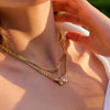 Stainless Steel And Titanium Steel Butterfly Zircon Necklace Electroplated For Women
