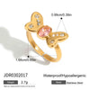 Stainless Steel And Titanium Steel Butterfly Zircon Necklace Electroplated For Women