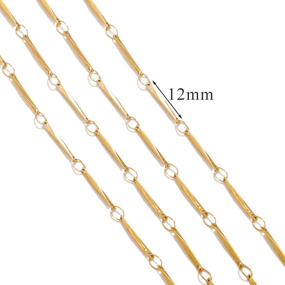 Stainless Steel And Titanium Steel Chain Accessories Electroplated 18K Gold Stick S Chain Strip Jewelry