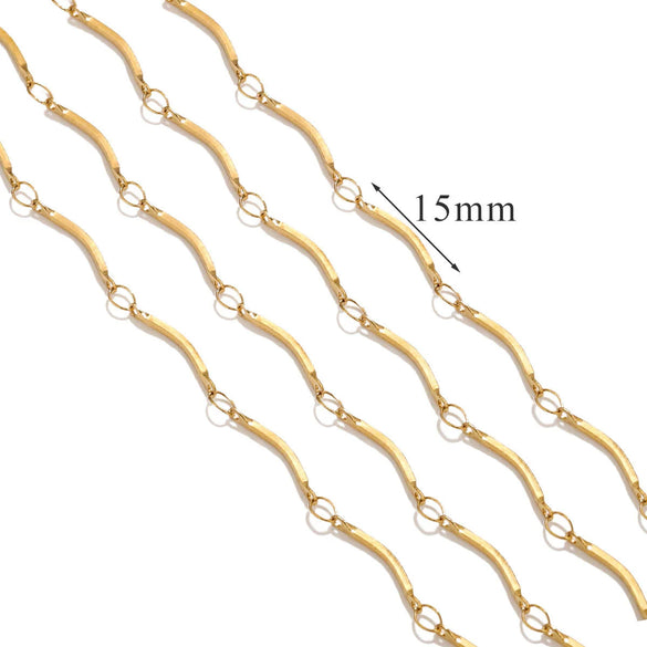Stainless Steel And Titanium Steel Chain Accessories Electroplated 18K Gold Stick S Chain Strip Jewelry