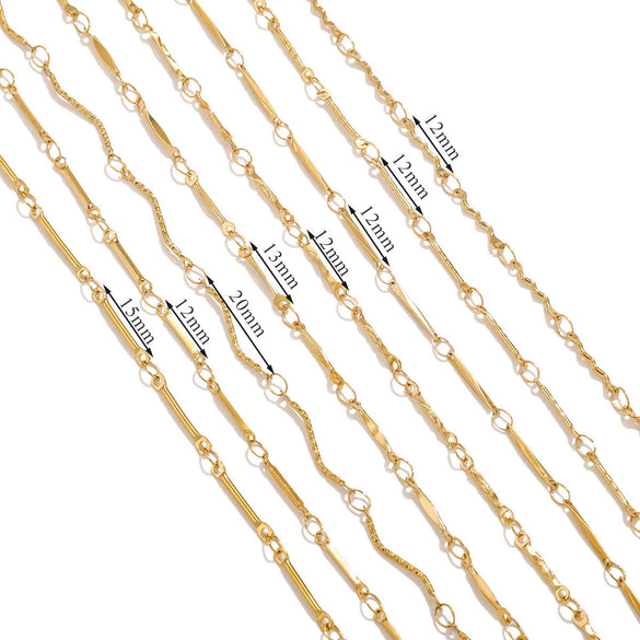Stainless Steel And Titanium Steel Chain Accessories Electroplated 18K Gold Stick S Chain Strip Jewelry