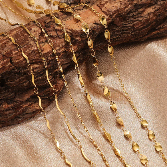 Stainless Steel And Titanium Steel Chain Accessories Electroplated 18K Gold Stick S Chain Strip Jewelry