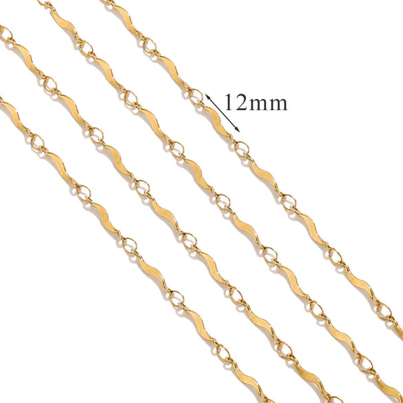 Stainless Steel And Titanium Steel Chain Accessories Electroplated 18K Gold Stick S Chain Strip Jewelry