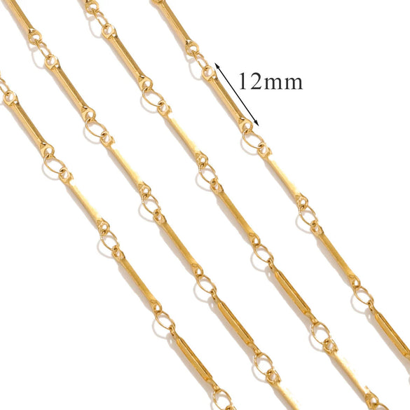 Stainless Steel And Titanium Steel Chain Accessories Electroplated 18K Gold Stick S Chain Strip Jewelry
