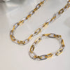 Stainless Steel And Titanium Steel Chain Set Electroplated Geometric Style For Women