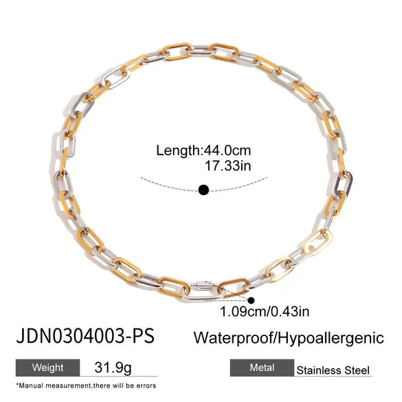 Stainless Steel And Titanium Steel Chain Set Electroplated Geometric Style For Women
