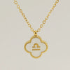 Stainless Steel And Titanium Steel Clover And Constellation Pendant Necklace For Women With Electroplating Treatment
