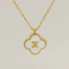 Stainless Steel And Titanium Steel Clover And Constellation Pendant Necklace For Women With Electroplating Treatment