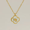 Stainless Steel And Titanium Steel Clover And Constellation Pendant Necklace For Women With Electroplating Treatment