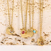 Stainless Steel And Titanium Steel Constellation Pendant Necklace With 18K Gold Electroplating