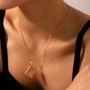 Stainless Steel And Titanium Steel Couple Book Pendant Necklace With Geometric Pattern Electroplated For Women