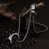 Stainless Steel And Titanium Steel Couple Ring Necklace With Stickman Cartoon Character Pearl Chain Seiko Design