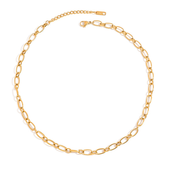 Stainless Steel And Titanium Steel Cross Chain Necklace With Geometric Design And Electroplating For Women