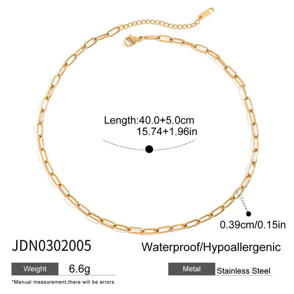 Stainless Steel And Titanium Steel Cross Chain Necklace With Geometric Design And Electroplating For Women