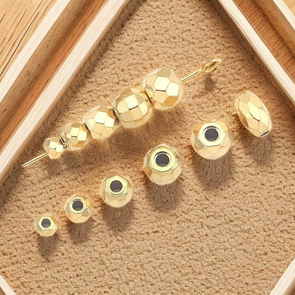Stainless Steel And Titanium Steel Curved Beads Vacuum Gold Plated Handmade Jewelry Accessories With Hirback Pattern For Bracelet And Necklace