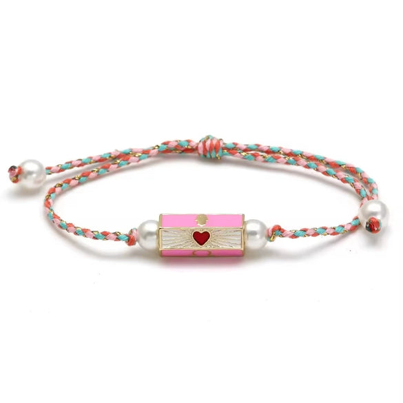 Stainless Steel And Titanium Steel Dopamine Bracelet With Geometric And Heart Pattern Electroplating