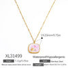 Stainless Steel And Titanium Steel Dripping Oil Pendant Necklace For Women Fashion And Minimalist Style