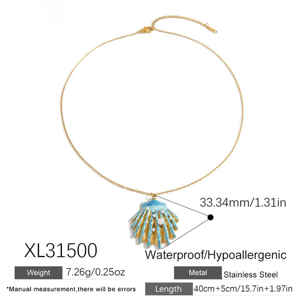 Stainless Steel And Titanium Steel Dripping Oil Pendant Necklace For Women Fashion And Minimalist Style