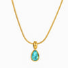 Stainless Steel And Titanium Steel Drop Shape Necklace For Women With Electroplating And Snake Bone Chain