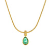 Stainless Steel And Titanium Steel Drop Shape Necklace For Women With Electroplating And Snake Bone Chain
