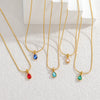 Stainless Steel And Titanium Steel Drop Shape Necklace For Women With Electroplating And Snake Bone Chain